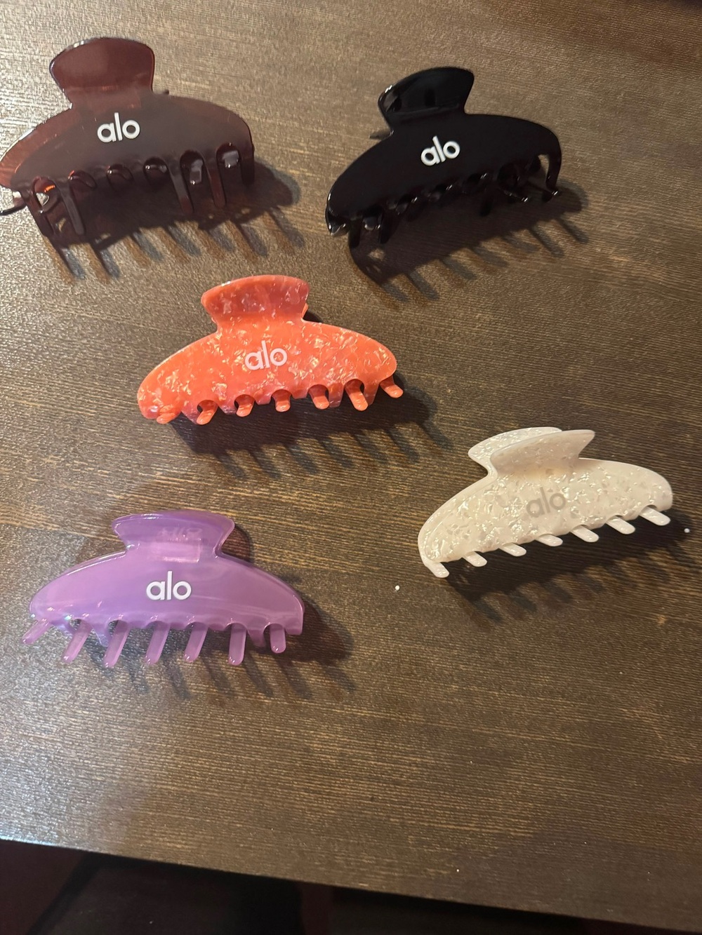 NEW ALO Yoga adults Claw Clip Set — Purple, Black, Orange, Maroon, Pearl - Picture 2 of 2